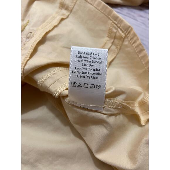 Coldwater Creek Button Front Shirt Womens XS Beaded Embroidery Cotton Blend - Picture 10 of 12